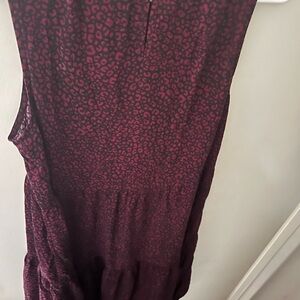 Time and Tru Dark Red Leopard Print Midi Dress Size S